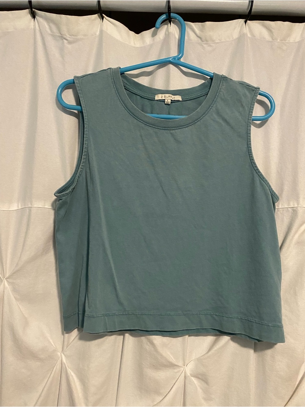 Z Supply Dusty Teal Sleeveless Crop Tank